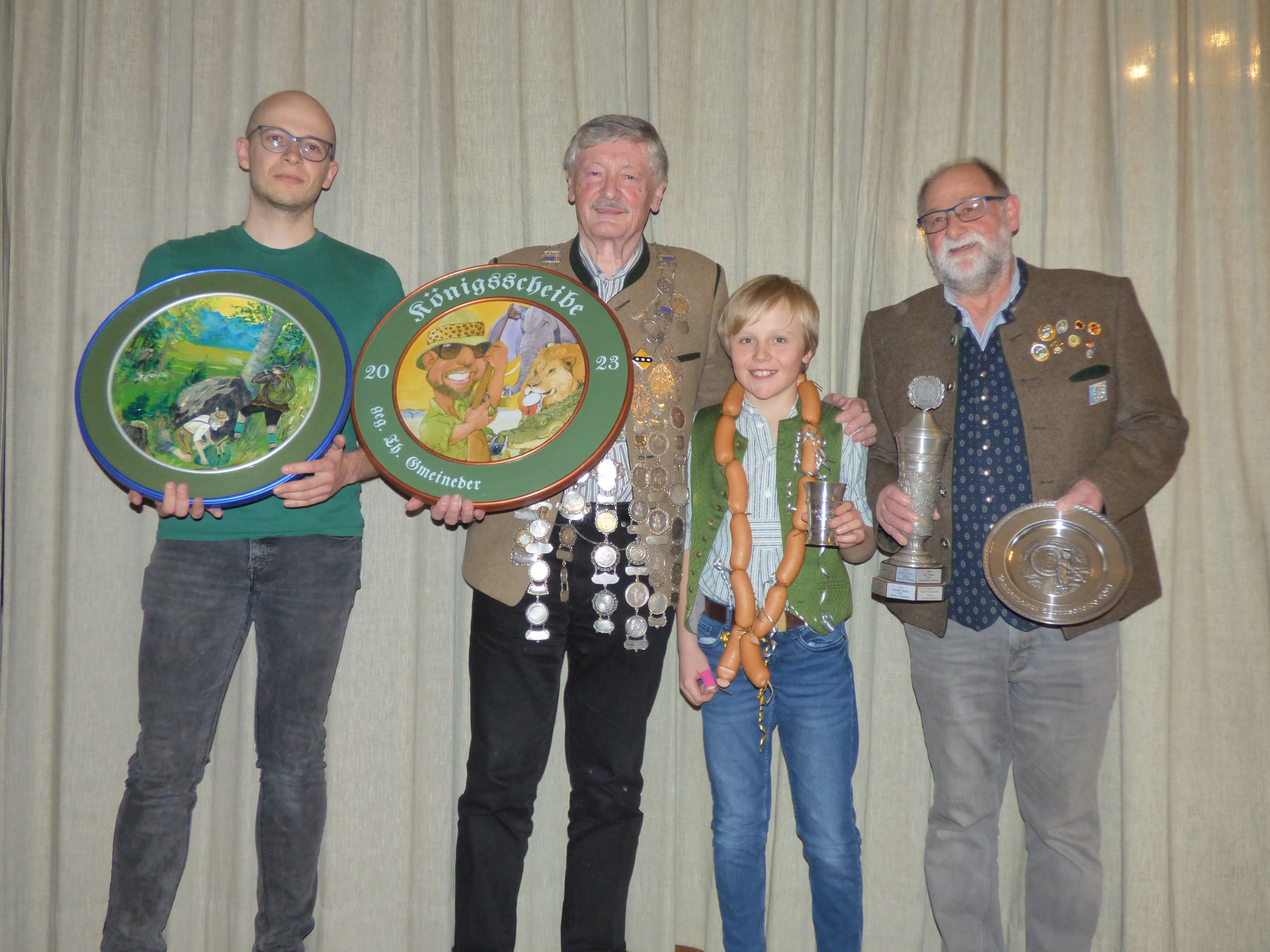 Benedikt Müller, Günther Zieglmeier, Simon Gantner und Wolfgang Magath